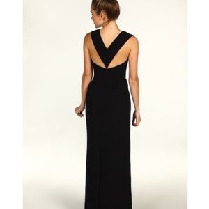 Bcbg Maz Azria Black Agata V-Back Gown